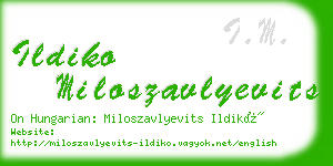 ildiko miloszavlyevits business card